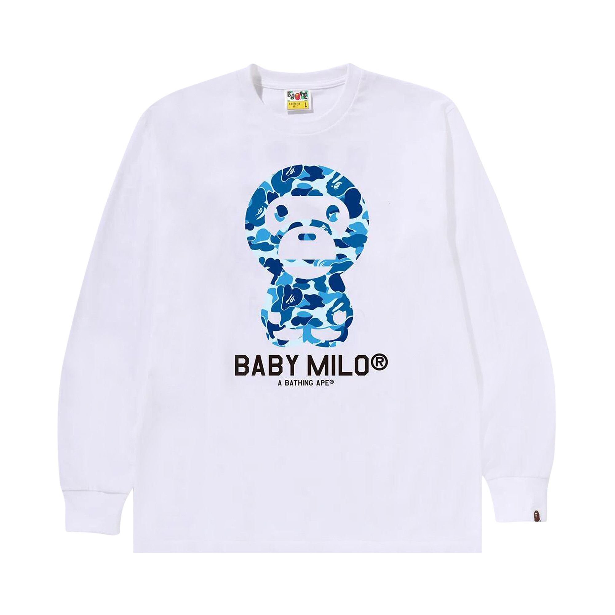 ト*プ様 BAPE BABY MILO LONG SLEEVE A BATHING APE® Abc Camo Milo on Ape Head Ls Tee | Bape