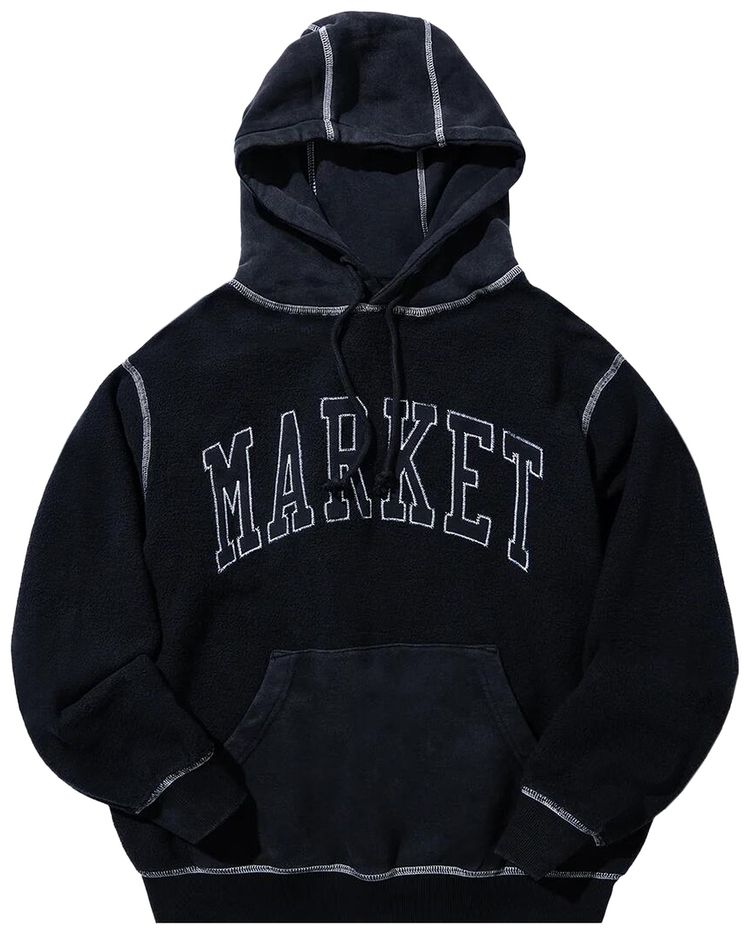 Market Reverse Arc Hoodie Washed Black