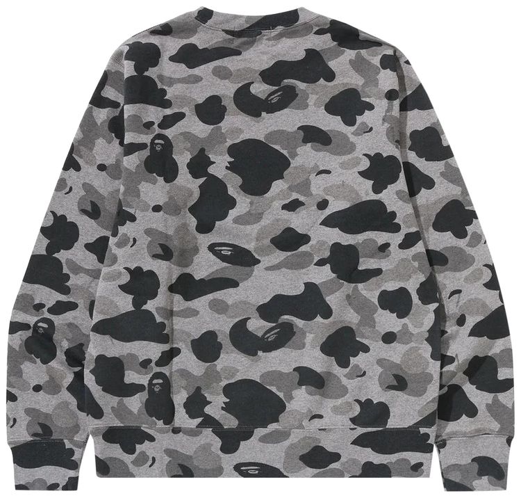 BAPE Camo Ape Head One Point Crewneck Sweat Grey