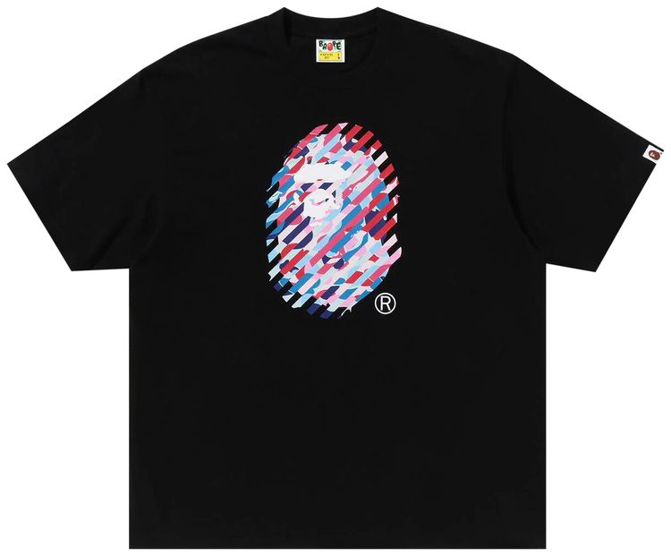 BAPE ABC Camo Illusion Ape Head Relaxed Fit Tee Black