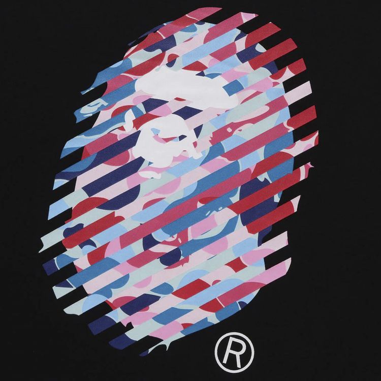 BAPE ABC Camo Illusion Ape Head Relaxed Fit Tee Black