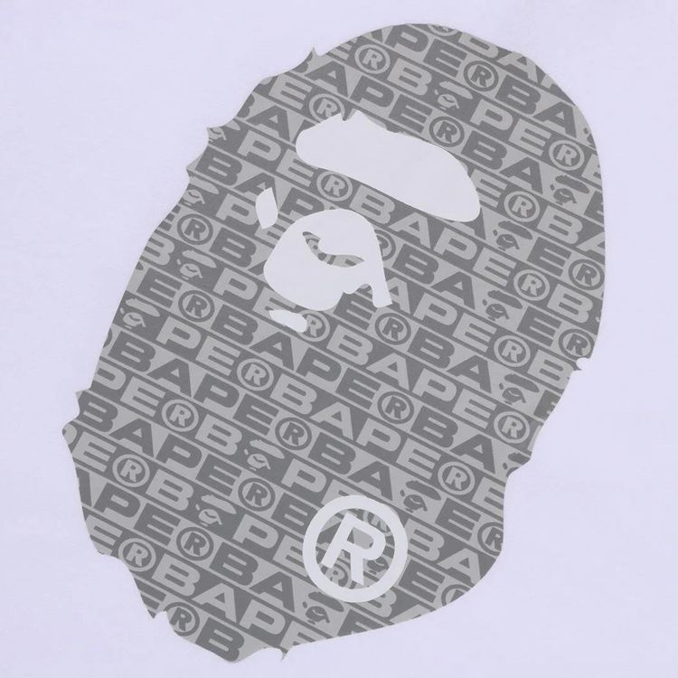 BAPE Lux Sport Pattern Ape Head Relaxed Fit Tee White