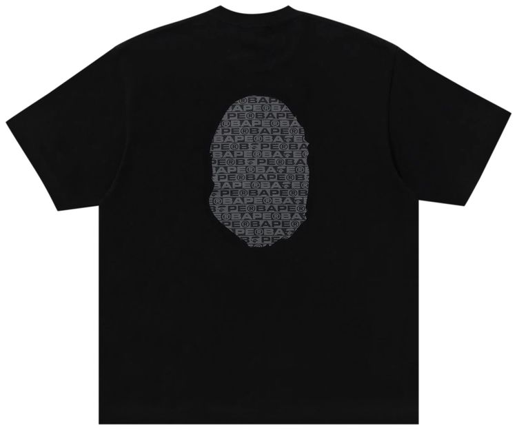 BAPE Lux Sport Pattern Ape Head Relaxed Fit Tee Black
