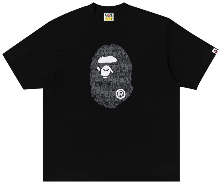 BAPE Lux Sport Pattern Ape Head Relaxed Fit Tee Black
