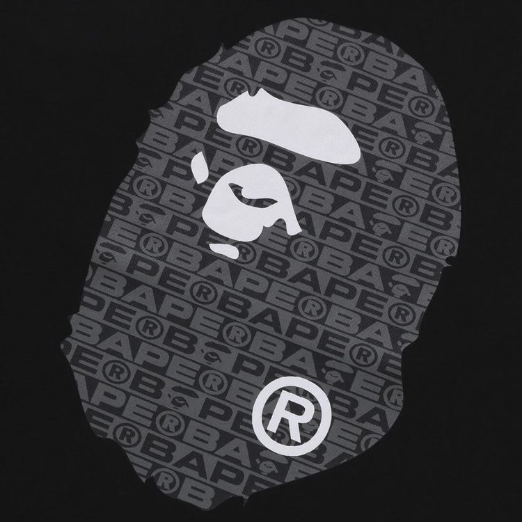 BAPE Lux Sport Pattern Ape Head Relaxed Fit Tee Black