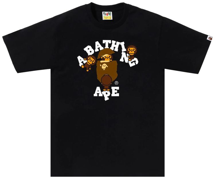 BAPE College Milo Tee Black
