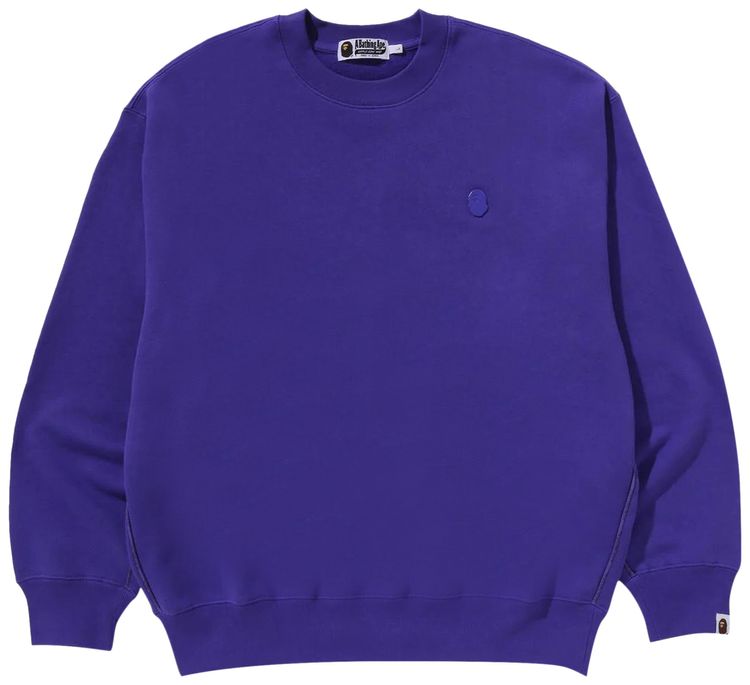 BAPE One Point Relaxed Fit Crewneck Sweatshirt Purple