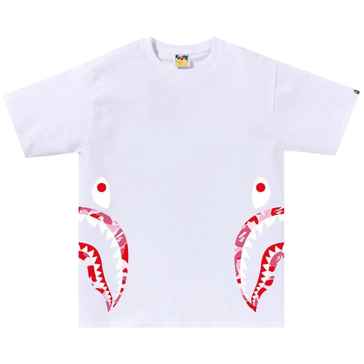 BAPE ABC Camo Side Shark Tee WhitePink