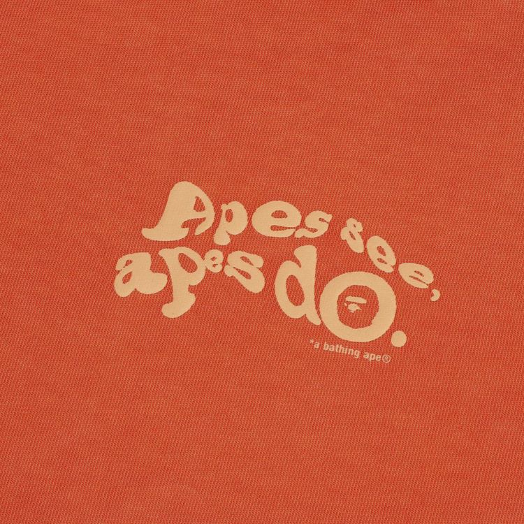 BAPE Garment Dye Logo Relaxed Fit Tee Orange