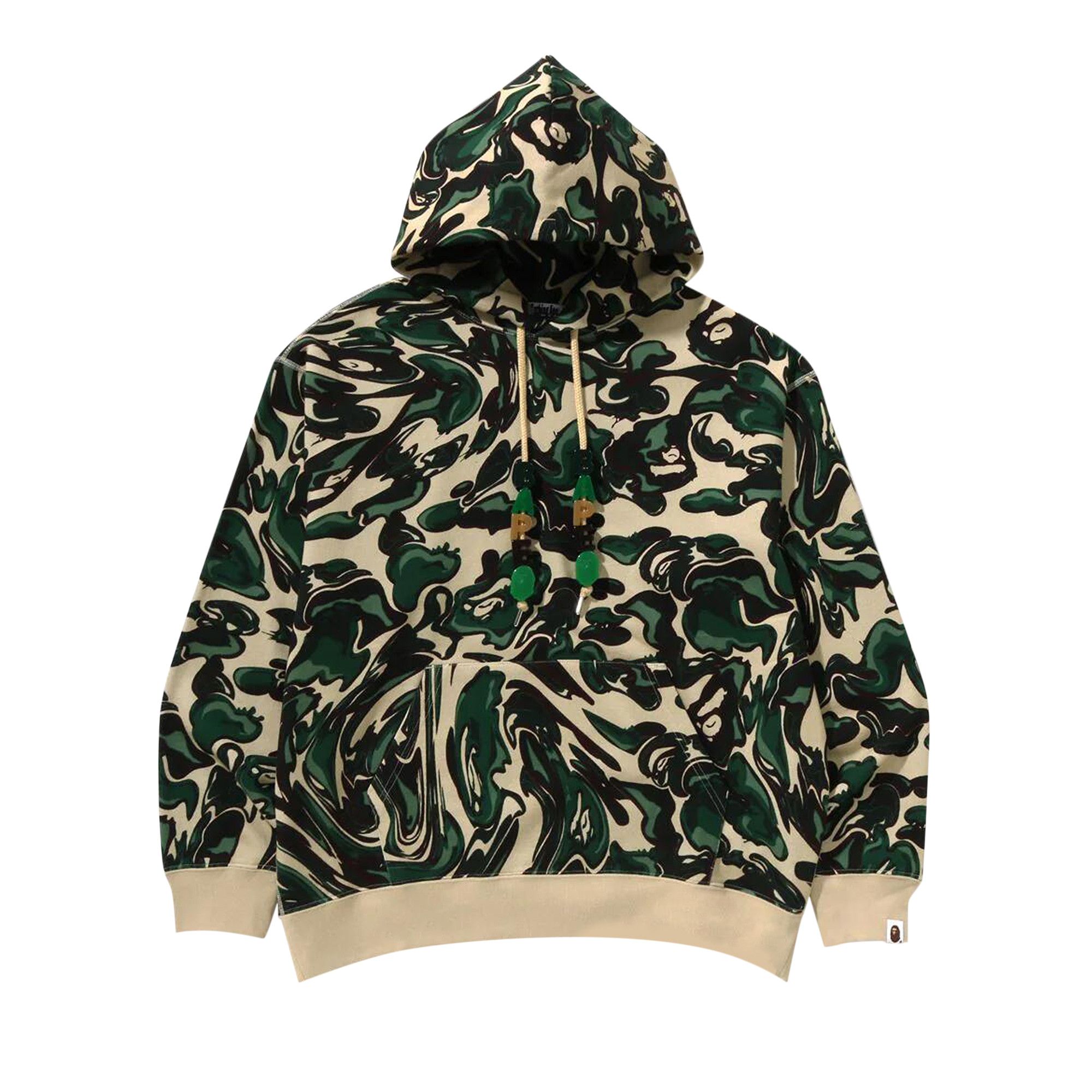 中古 BAPE CAMO RELAXED FIT PULLOVER HOODIE Buy BAPE Marbling Camo Relaxed Fit Pullover Hoodie 'Green' - 1K80