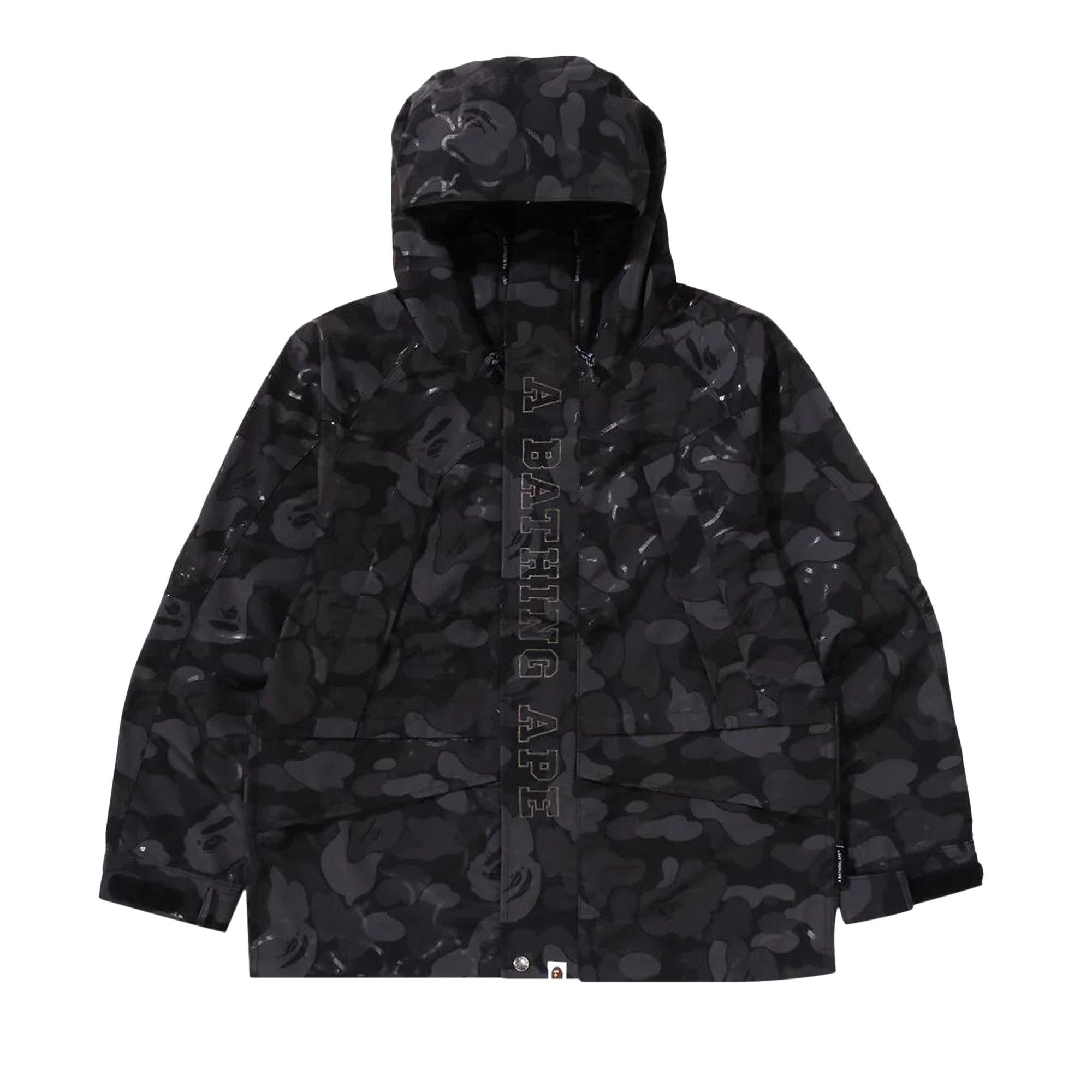 Buy BAPE Laminated Camo Snowboard Jacket 'Black' - 1K80 140 Buy BAPE Laminated Camo Snowboard Jacket 'Black' - 1K80 140