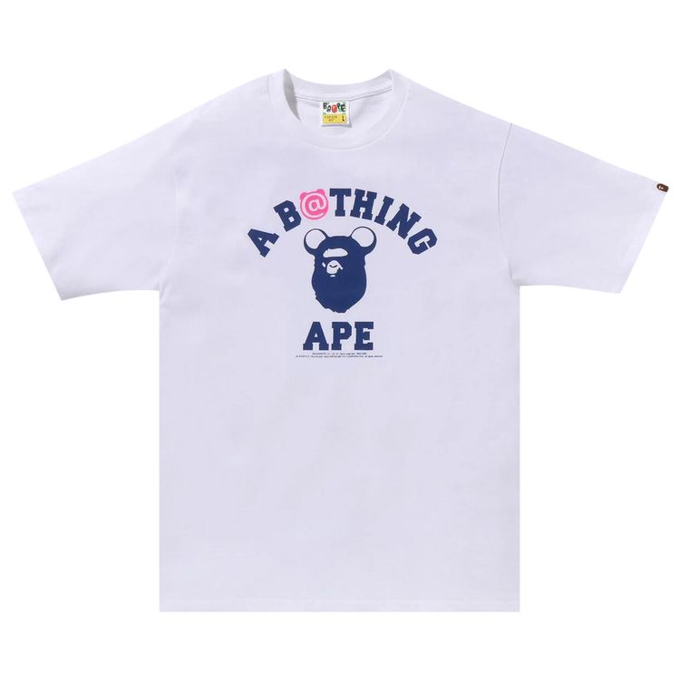 BAPE x MEDICOM TOY Bear College Tee White