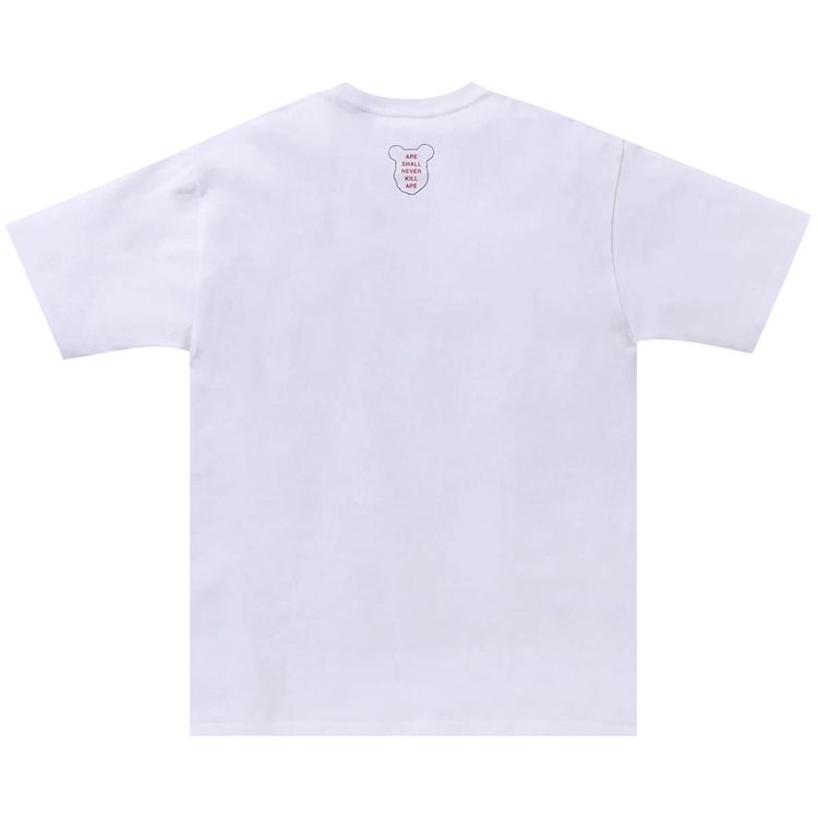BAPE x MEDICOM TOY Bear College Tee White