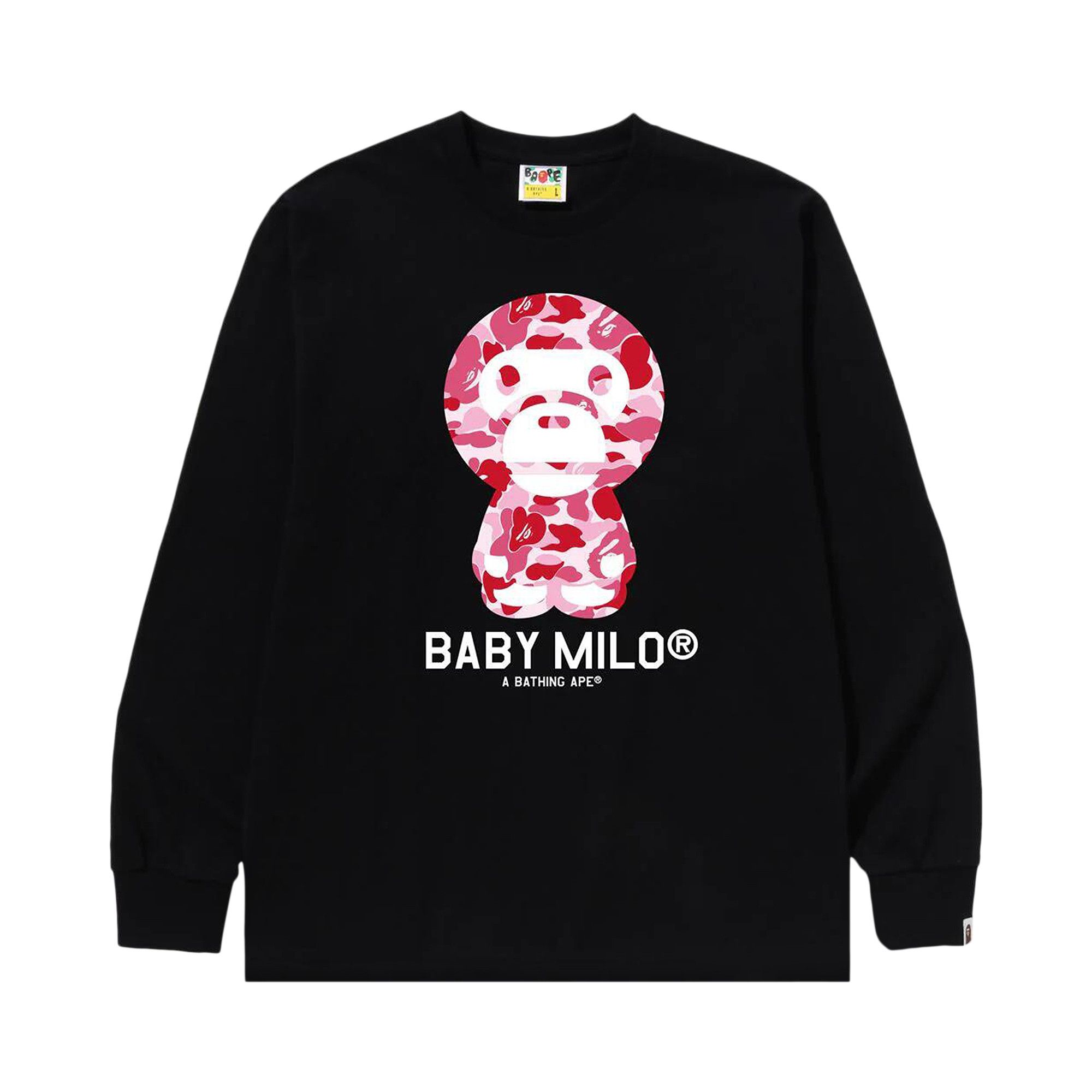 Buy BAPE ABC Camo Baby Milo Long-Sleeve Tee 'Black/Pink