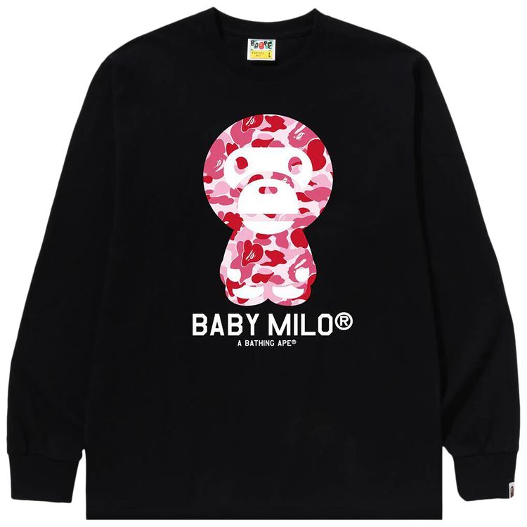 BAPE ABC Camo Baby Milo Long Sleeve Tee BlackPink