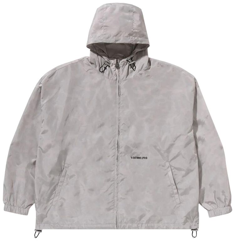 BAPE Solid Color Nylon Hooded Jacket Grey