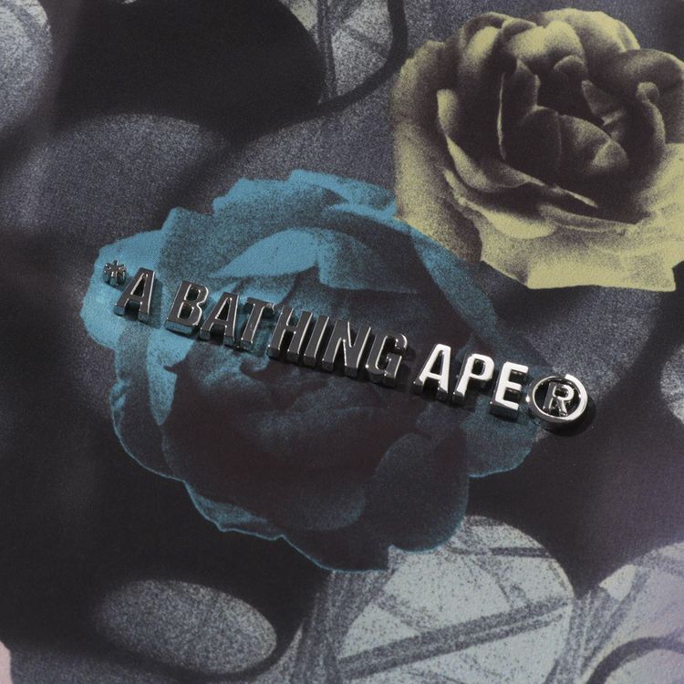 BAPE Floral Camo Bathing Ape Logo Nylon Coach Jacket Black