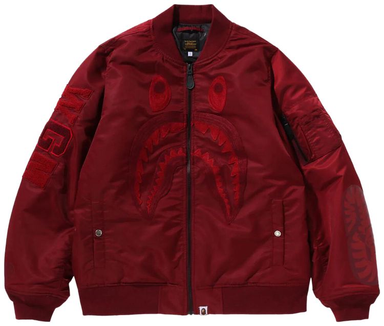 BAPE Shark MA 1 Burgundy