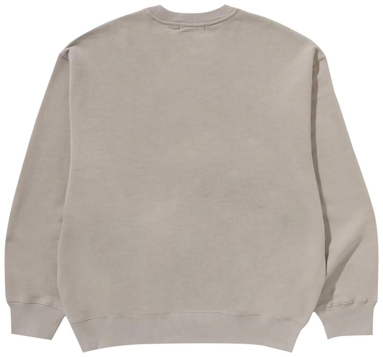 BAPE One Point Relaxed Fit Crewneck Sweatshirt Beige