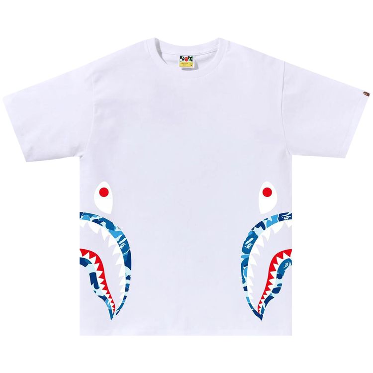 BAPE ABC Camo Side Shark Tee WhiteBlue