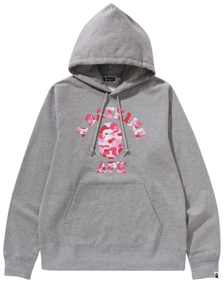 BAPE ABC Camo College Pullover Hoodie Grey