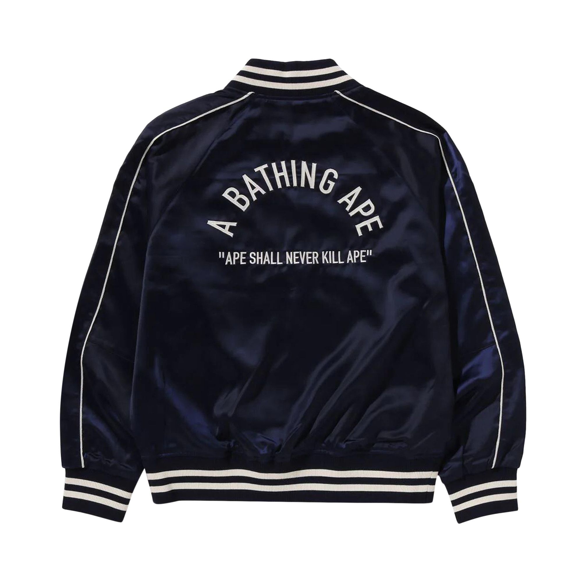 A Bathing Ape ナイロンジャケット 3XL ネイビー Buy BAPE A Bathing Ape Nylon Varsity Jacket 'Navy' - 1K80