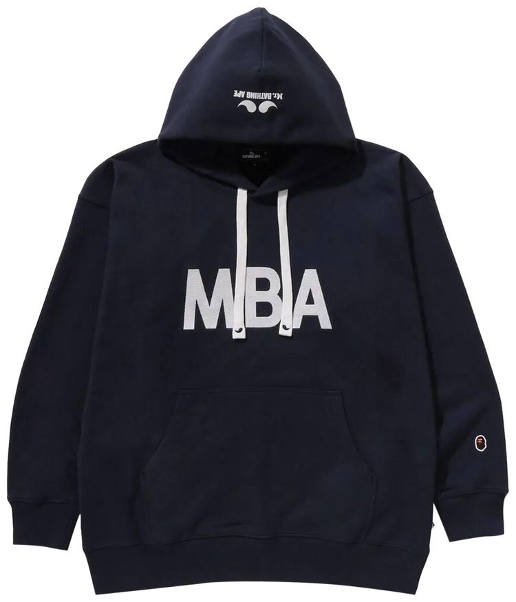 BAPE Logo Pullover Hoodie Navy