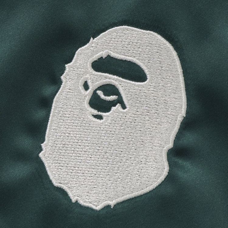 BAPE A Bathing Ape Nylon Varsity Jacket Green