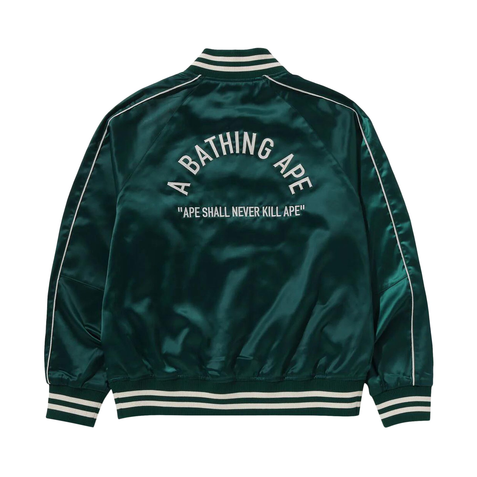 Buy BAPE A Bathing Ape Nylon Varsity Jacket 'Green' - 1K80 140 005