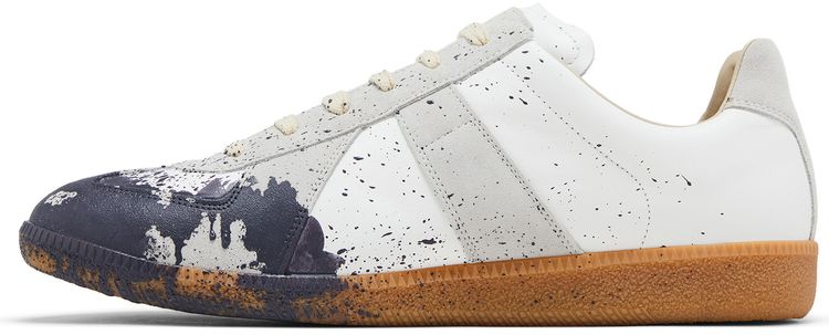 Maison Margiela Replica Low Paint Splatter   White Pewter