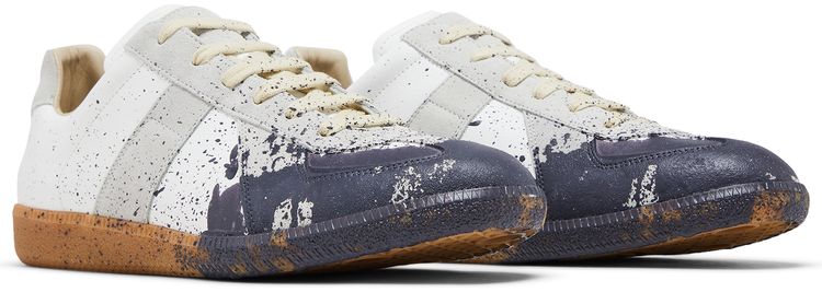Maison Margiela Replica Low Paint Splatter   White Pewter