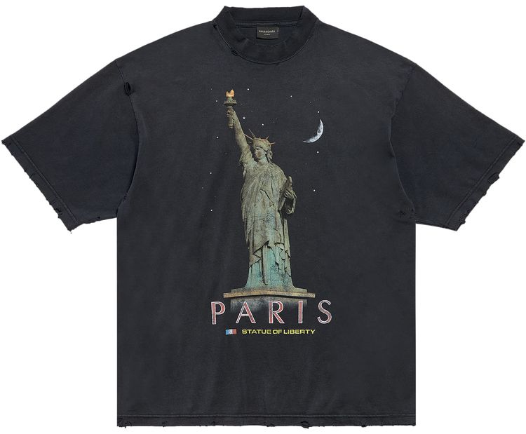 Balenciaga Medium Fit T Shirt Faded Black