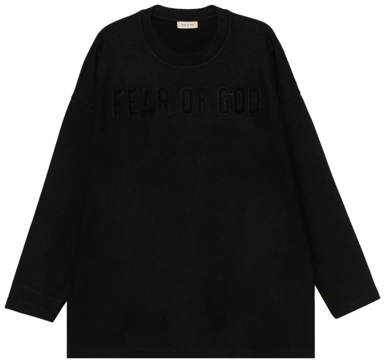 Fear of God Logo Patch Long Sleeve Tee Black