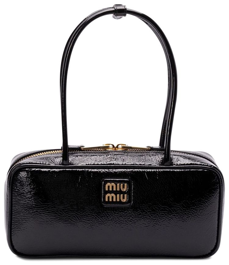Miu Miu Beau Leather Patchwork Bag Black