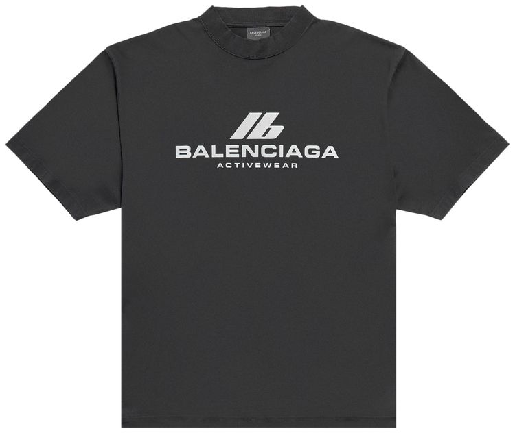Balenciaga Activewear T Shirt Faded Black