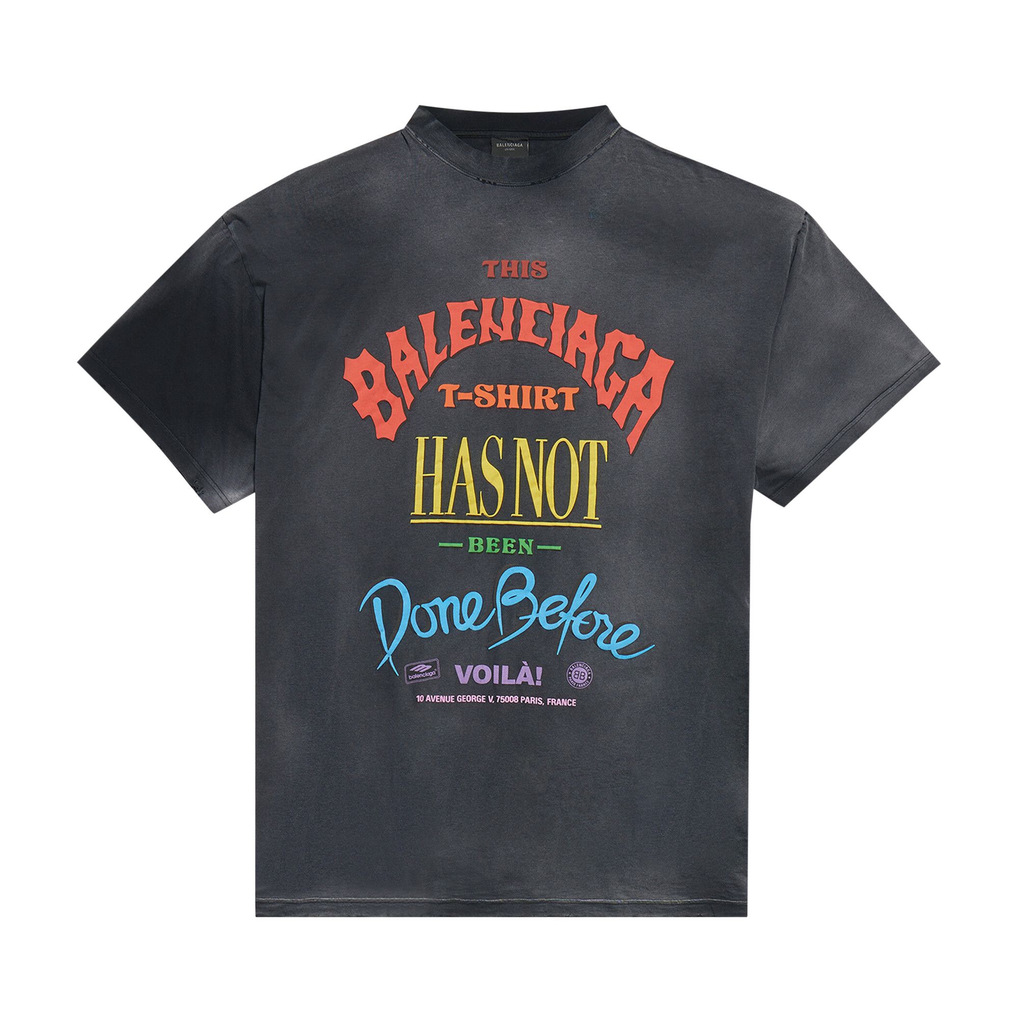 Buy Balenciaga Not Been Done T-Shirt 'Washed Out Black' - 787349