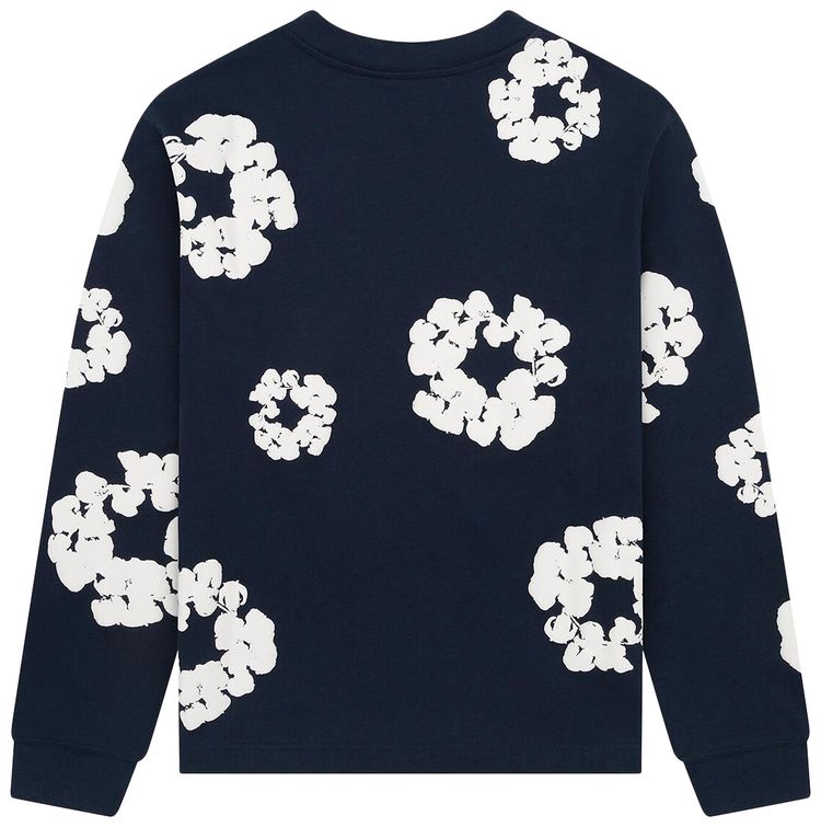 Denim Tears Long Sleeve Wreath Tee Navy