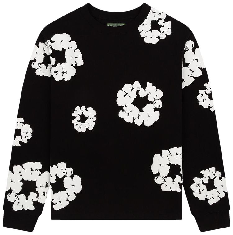 Denim Tears Long Sleeve Wreath Tee Black