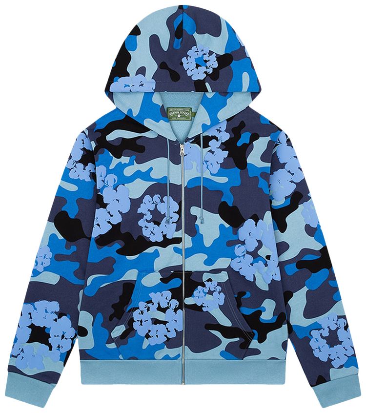 Denim Tears The Wreath Zip Hoodie Blue Camo