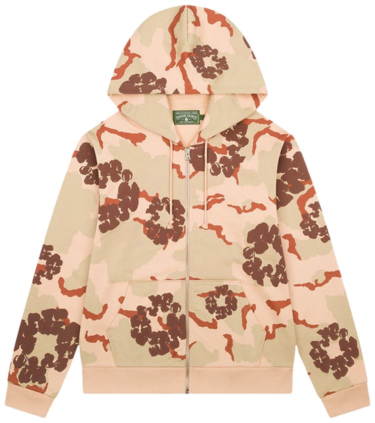 Denim Tears The Wreath Zip Hoodie Brown Camo