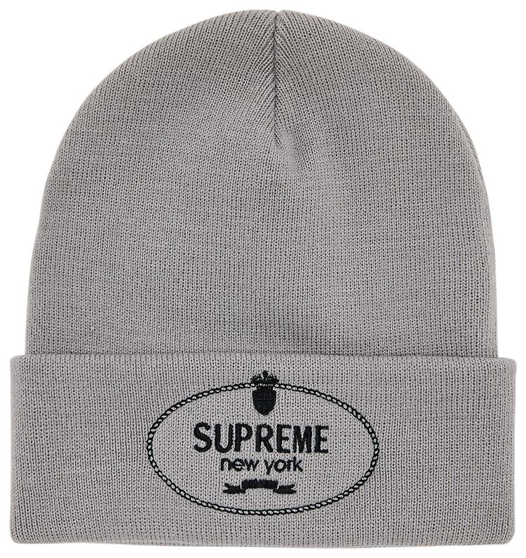 Supreme Crest Beanie Grey