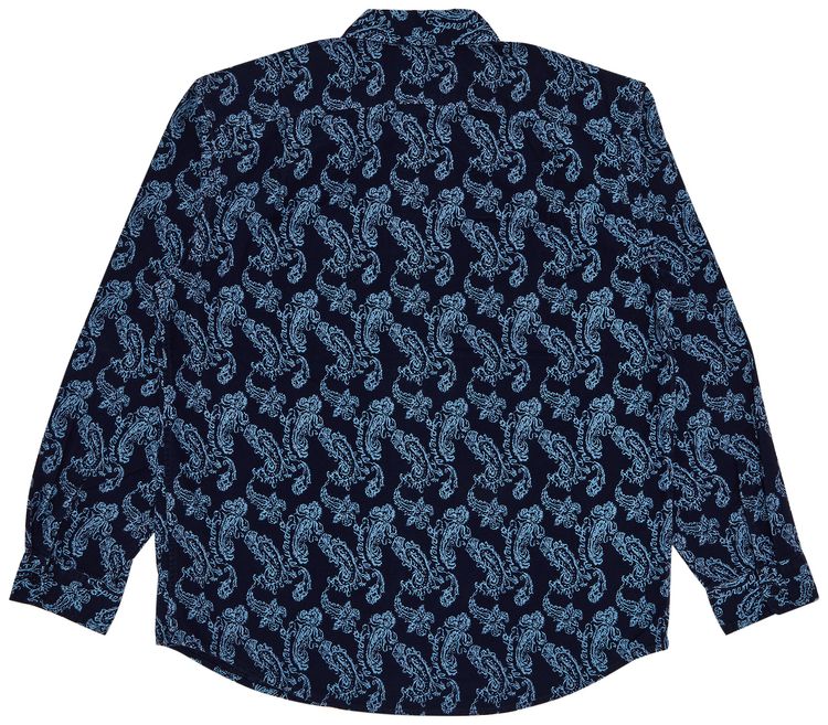 Supreme Paisley Flannel Shirt Navy