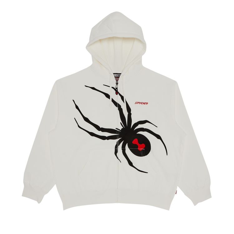 Supreme x Spyder Zip Up Hooded Sweatshirt White