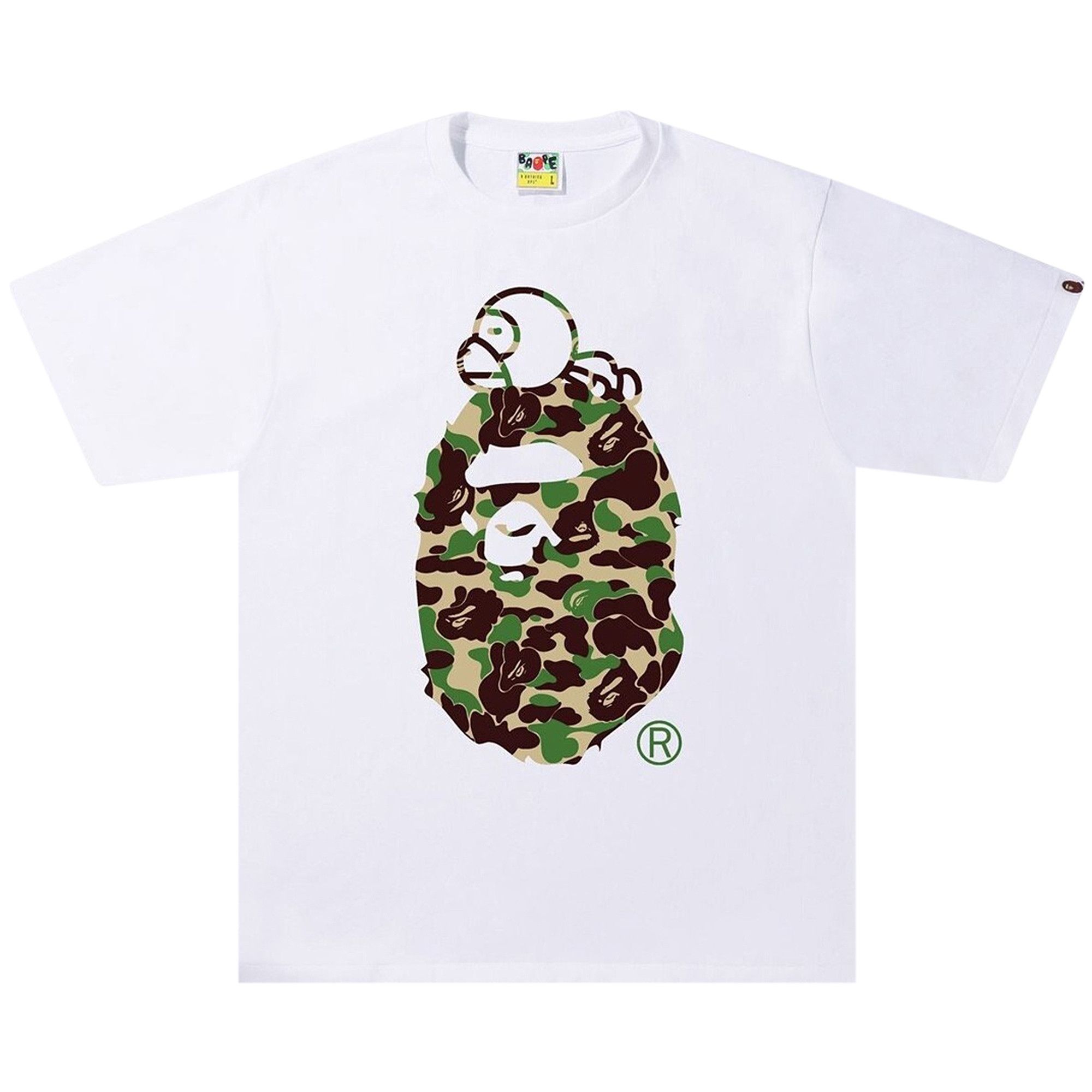 Buy BAPE ABC Camo Milo On Big Ape Tee 'White/Green' - 2I30 110 001