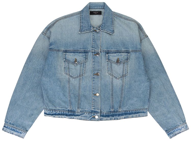 Amiri Oversized Trucker Denim Jackets Clay Indigo
