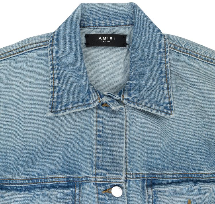 Amiri Oversized Trucker Denim Jackets Clay Indigo