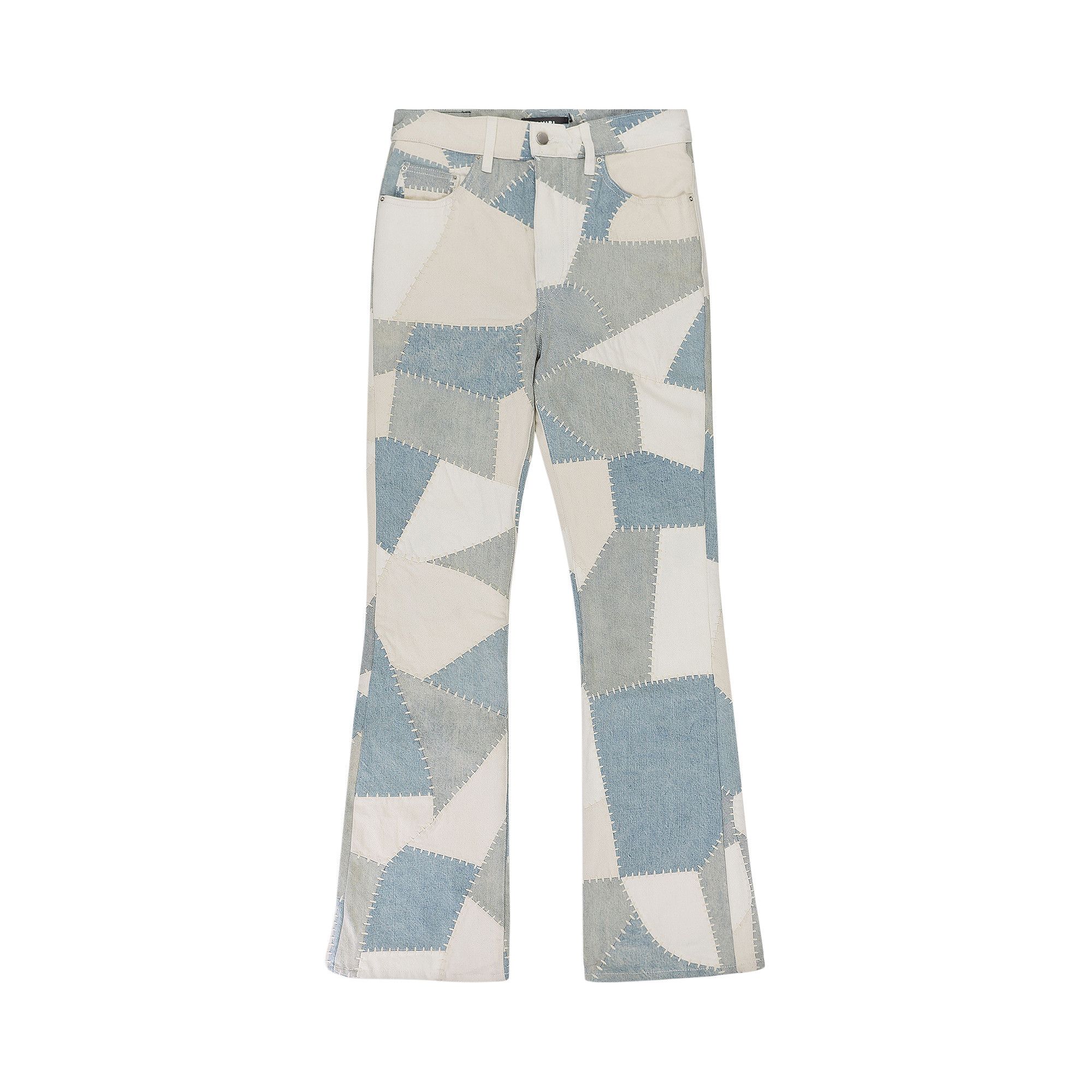 Buy Amiri Patchwork Flare Jeans 'Alabaster' - SS22MDF002 ALAB | GOAT