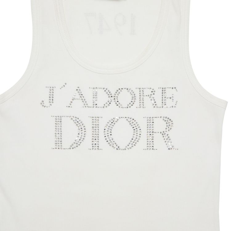Dior Rhinestone Tank White