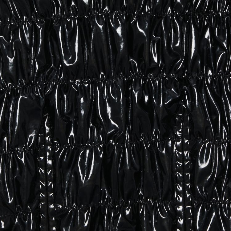 Prada Ruched Faux Leather Jacket Black