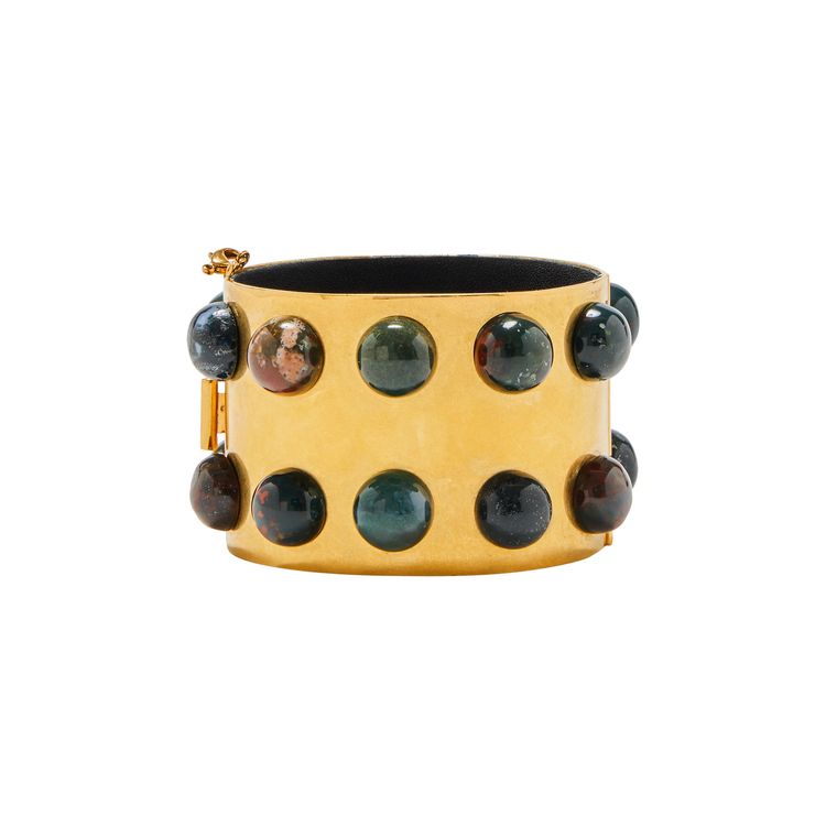 CELINE Cuff Studded Bracelet Brown